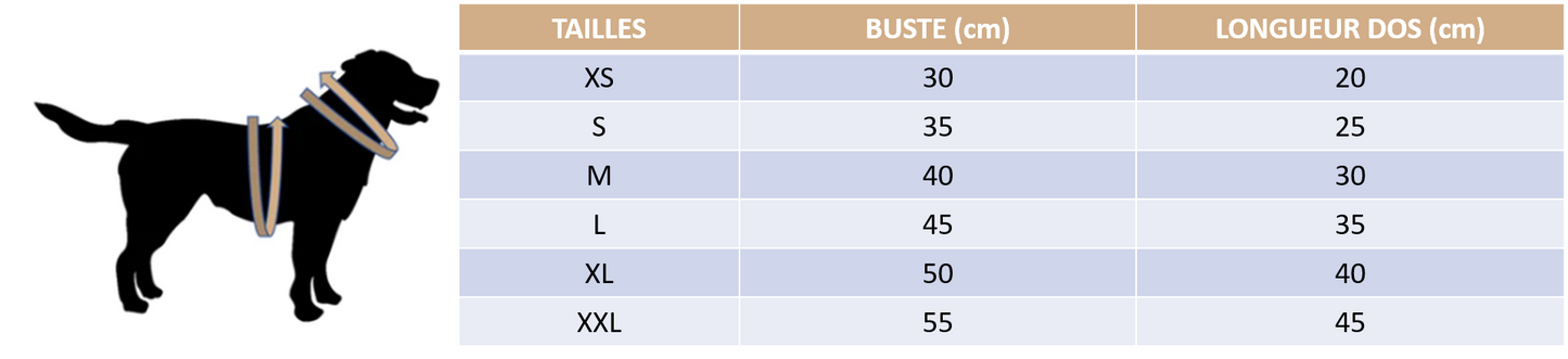 Guide des tailles de notre chemise Hawaïenne pour chien et chat