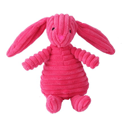 Peluche côtelée lapin pour chien