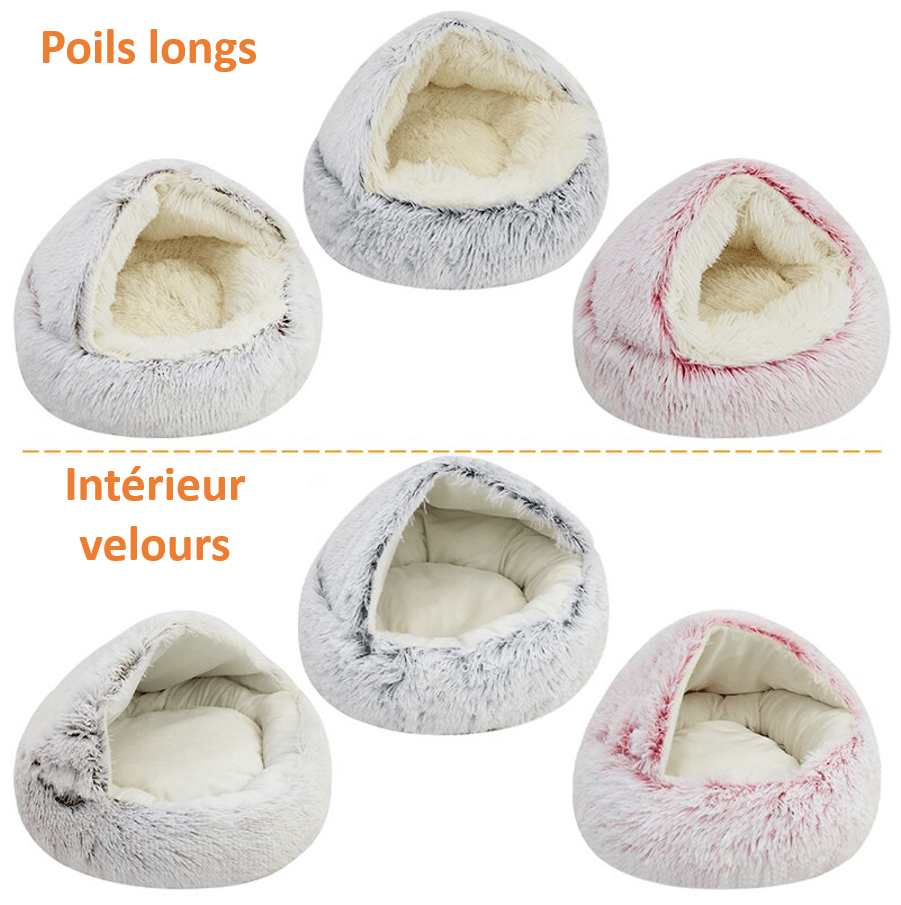 Gamme de nid pour chat en velours et à poils longs