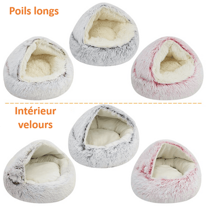 Gamme de nid pour chat en velours et à poils longs