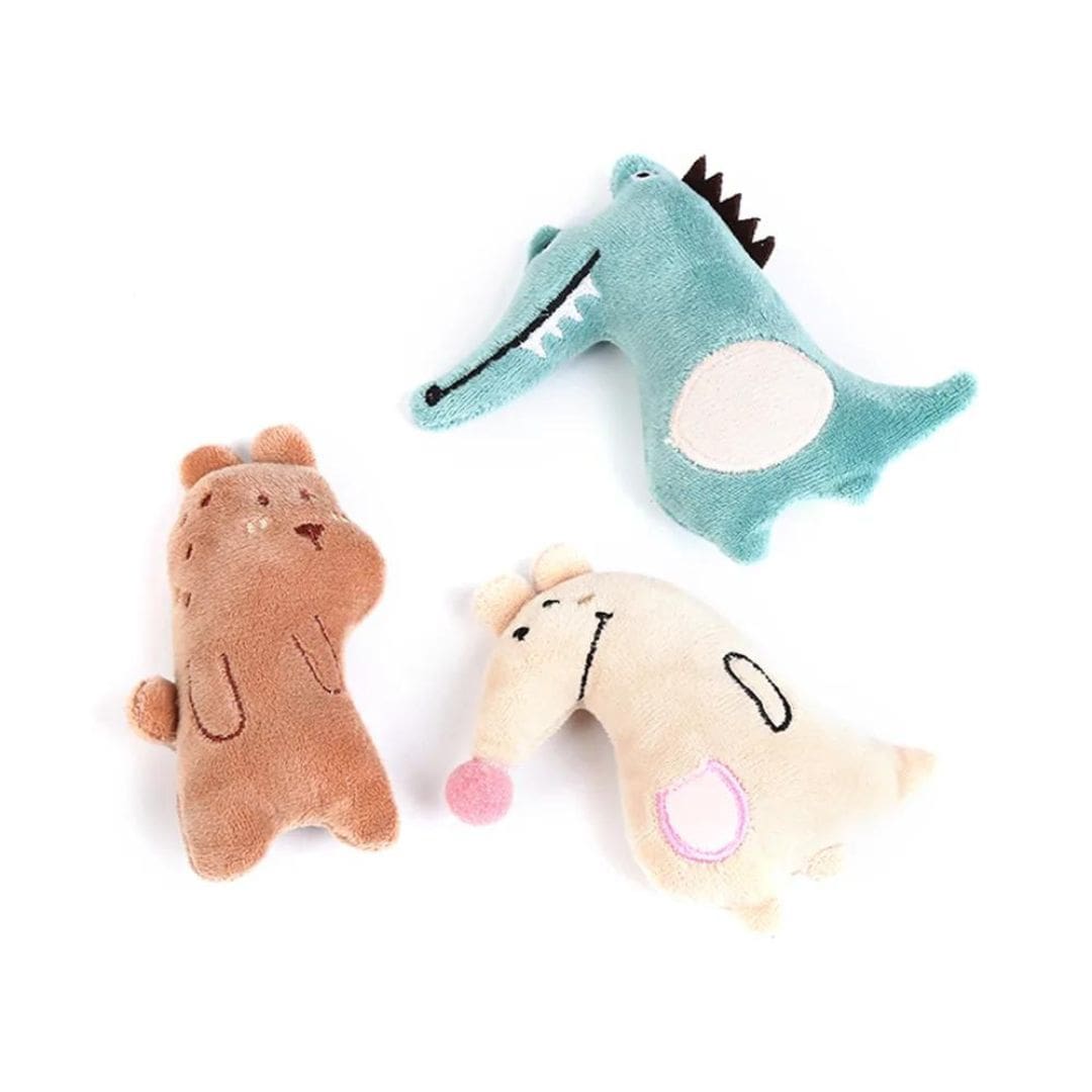 3 mini peluches pour chat