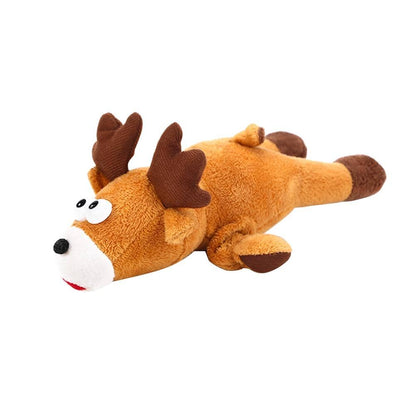 Peluche en forme de cerf pour chien vue de 3/4