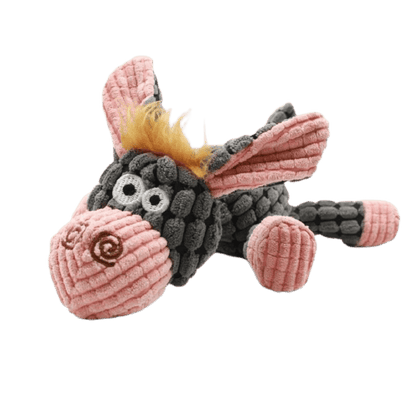 peluche pour chien en forme d'âne vue de 3/4