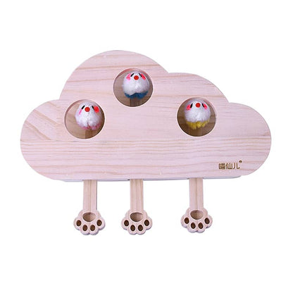 Puzzle de chasse en bois à 3 trous pour chat