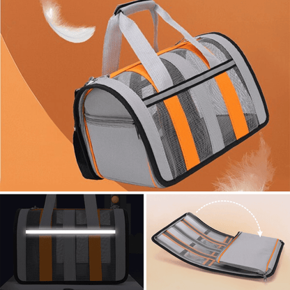 Sac de transport pour chat et chien pliable et réflechissant