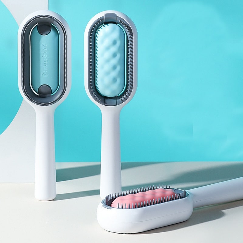 Brosse de toilettage double face pour animaux de compagnie