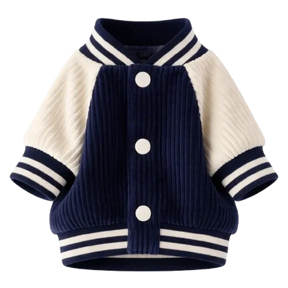 Veste bleue type baseball pour chien et chat