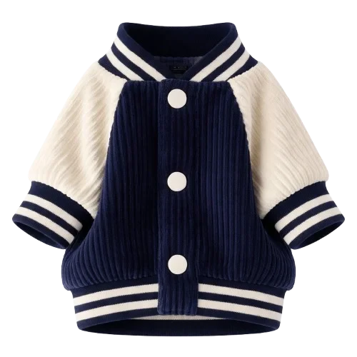Veste bleue type baseball pour chien et chat