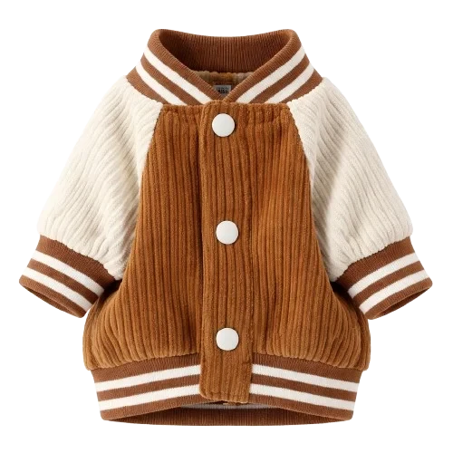 Veste marron type baseball pour chien et chat
