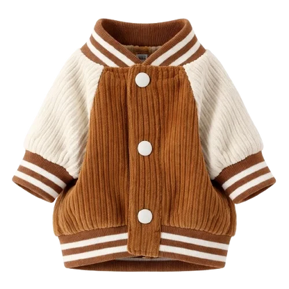 Veste marron type baseball pour chien et chat