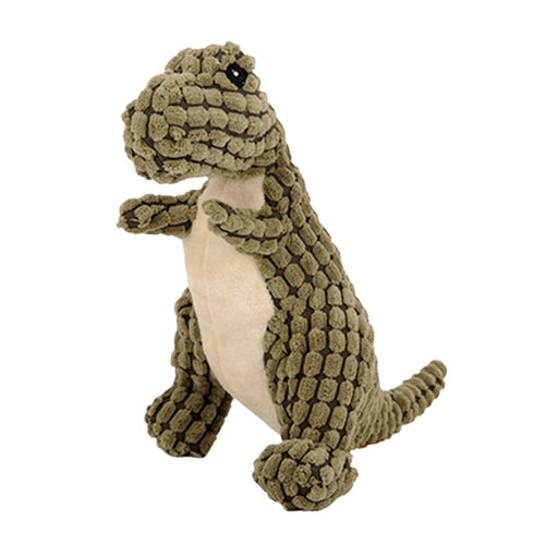 Peluche pour chien en forme de dinosaure vert