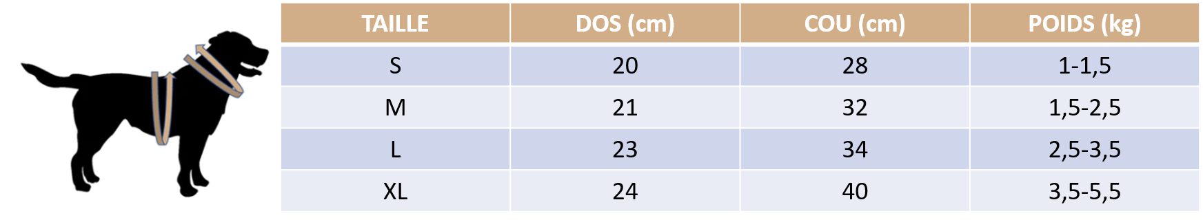 Guide des tailles de nos déguisements pour chat et chien