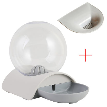 Fontaine bulle à eau grise avec accessoire pour chat
