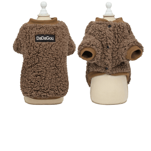 Pull molleton marron pour chien
