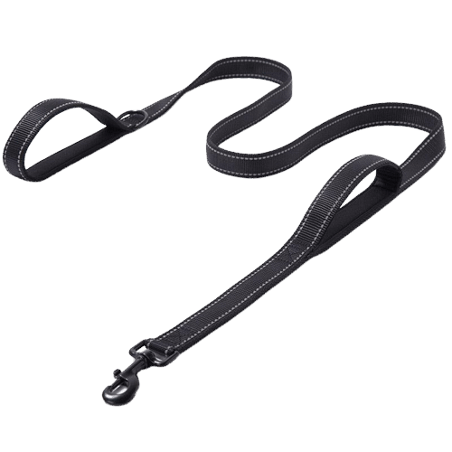 Laisse double poignée noire pour chien