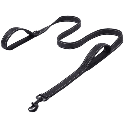 Laisse double poignée noire pour chien