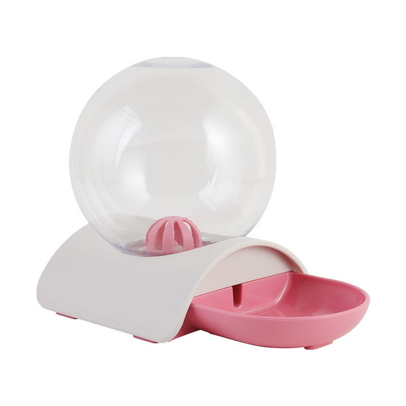 Fontaine bulle à eau rose pour chat
