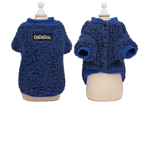 Pull molleton bleu foncé pour chien