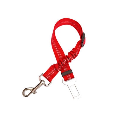 Laisse ceinture rouge de sécurité voiture pour chien 