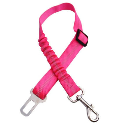 Laisse ceinture rose de sécurité voiture pour chien 