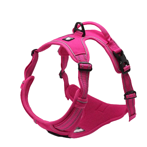 Harnais rose anti traction pour chien