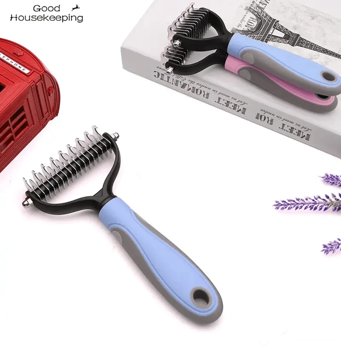 Brosse avec dents pour chien et chat