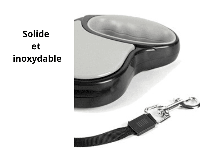 Laisse enrouleur grise pour chien