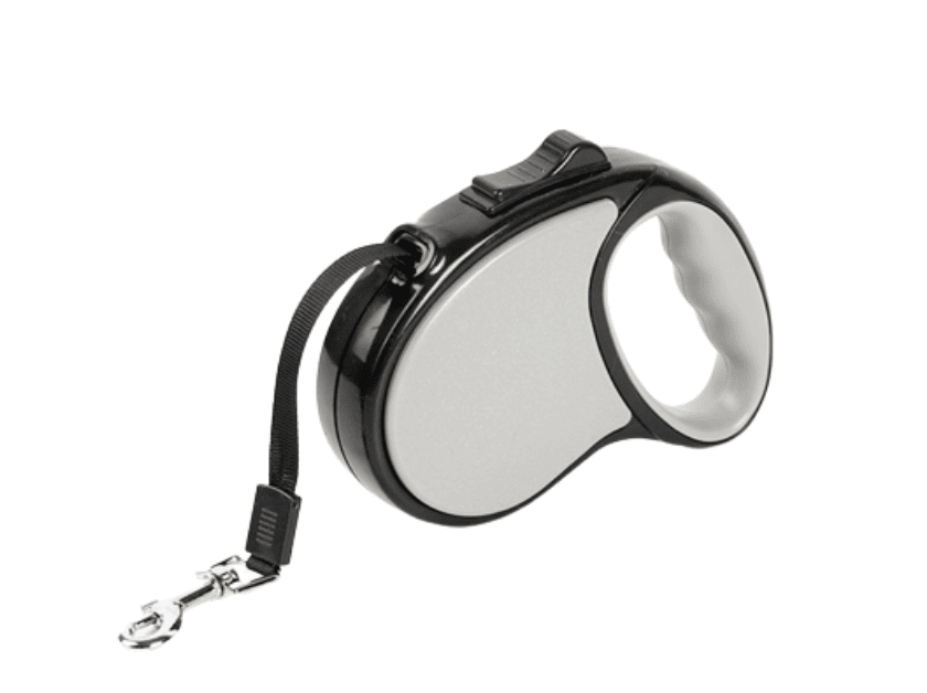 Laisse enrouleur grise pour chien