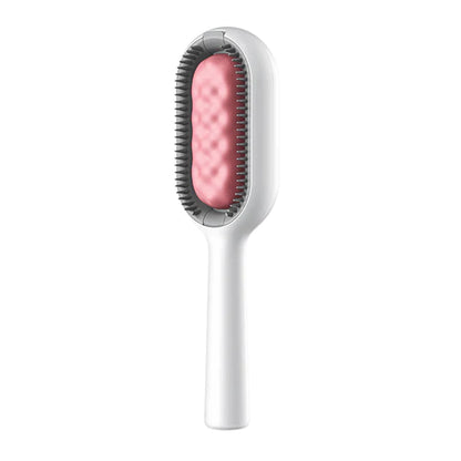 Brosse de toilettage rose double face pour animaux de compagnie
