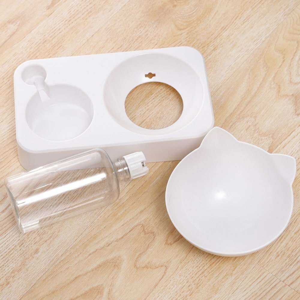 Bol de croquettes pour chat avec distributeur d'eau automatique