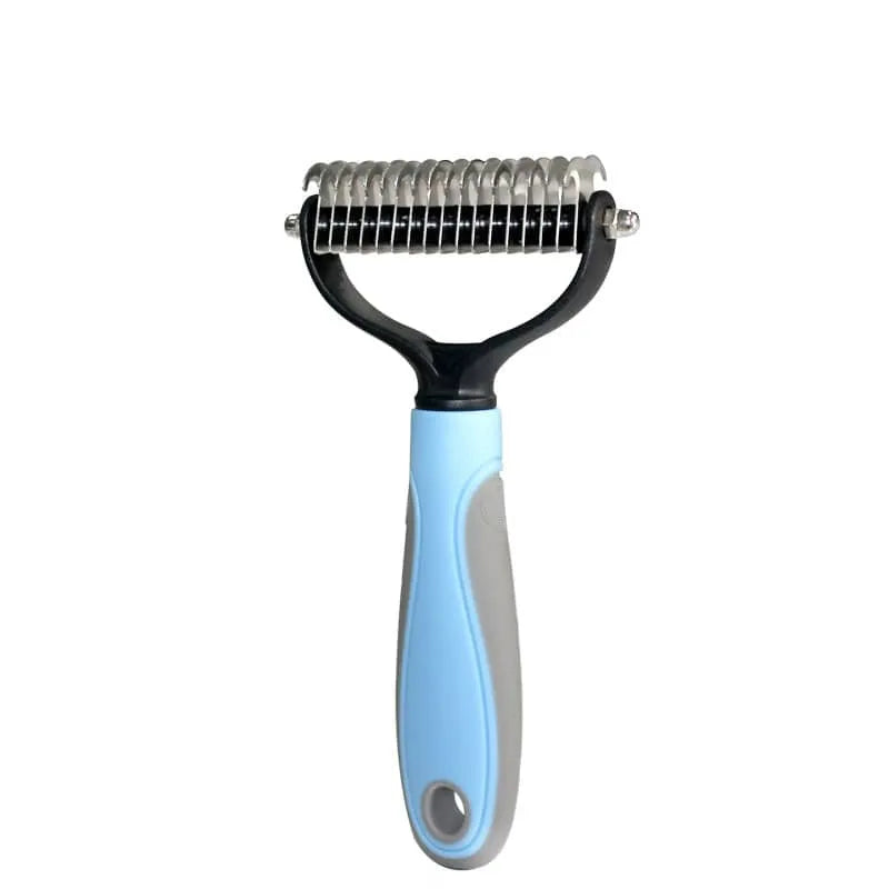Brosse bleue avec dents pour chien et chat