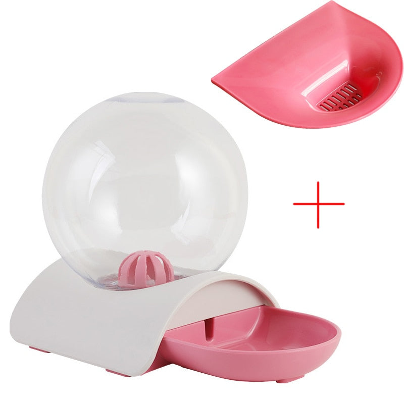 Fontaine bulle à eau rose avec accessoire pour chat