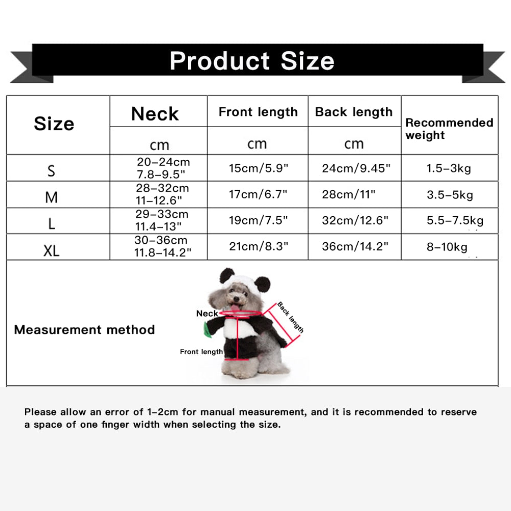 Taille de notre déguisement pingouin pour chien et chat