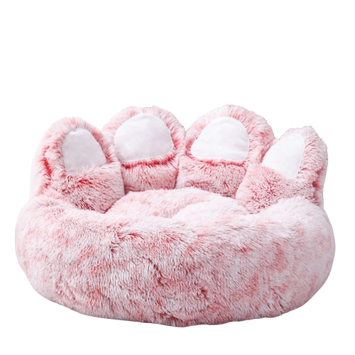 Coussin rose pour chien en forme de patte d'ours