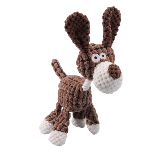 Présentation de la peluche pour chien en forme de chien