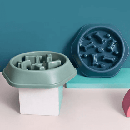 Gamelle anti-glouton motif os pour chien et chat