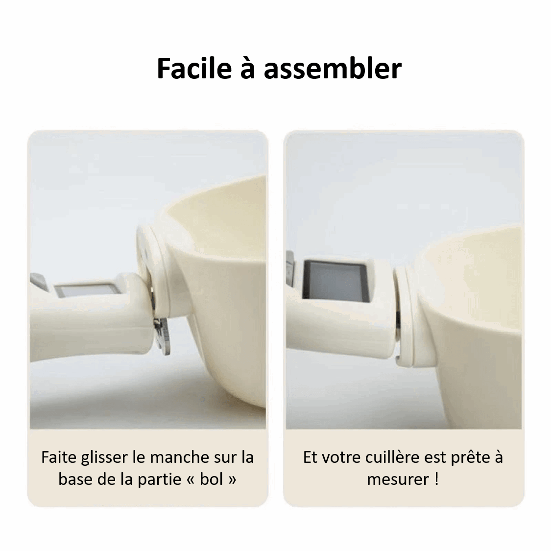 Assemblage cuillère balance électronique pour croquettes