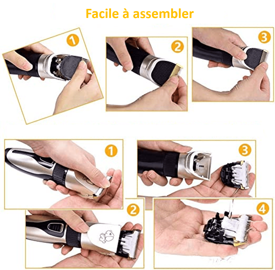 Assemblement de la tondeuse électrique sans fil pour animaux