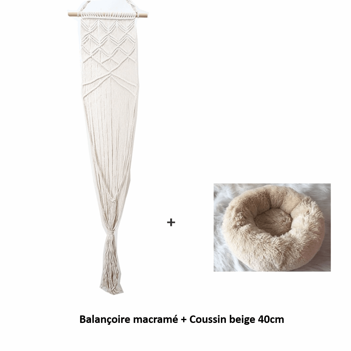 Couchage balançoire pour chat avec coussin beige