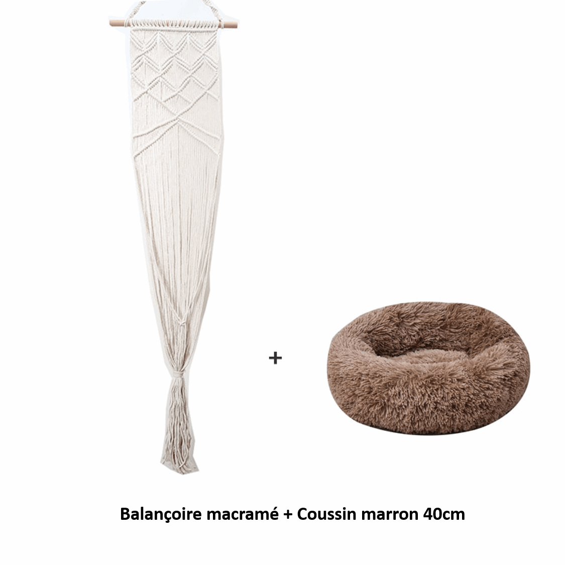 Couchage balançoire pour chat avec coussin marron