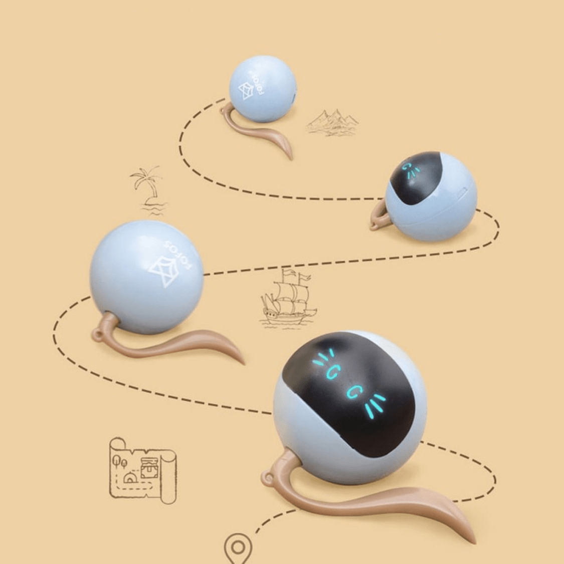 Balle automatique interactive pour chat