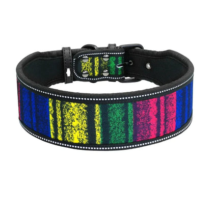Collier large à motif pour chien - Bande colorée