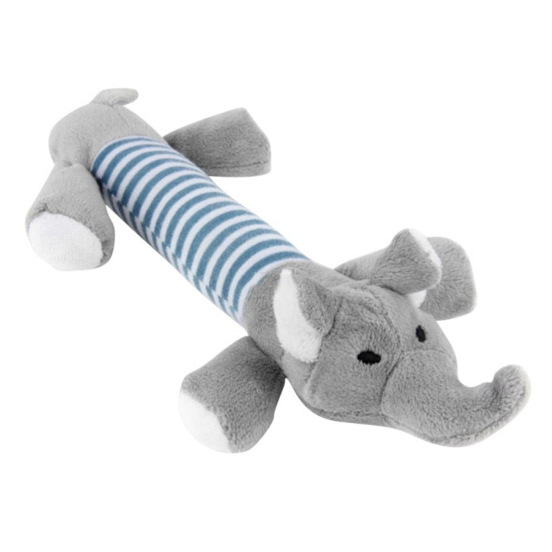 Peluche longue en forme d'éléphant pour chien