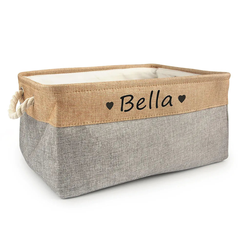 Panier de rangement personnalisé beige pour animaux