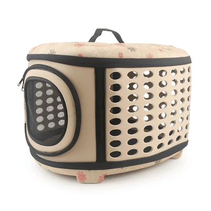 Sac de transport semi-rigide beige pour chien et chat