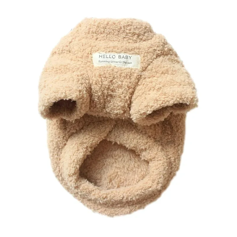 Pull d'hiver beige pour petit chien