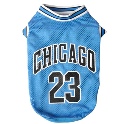Maillot de basketball bleu pour chien