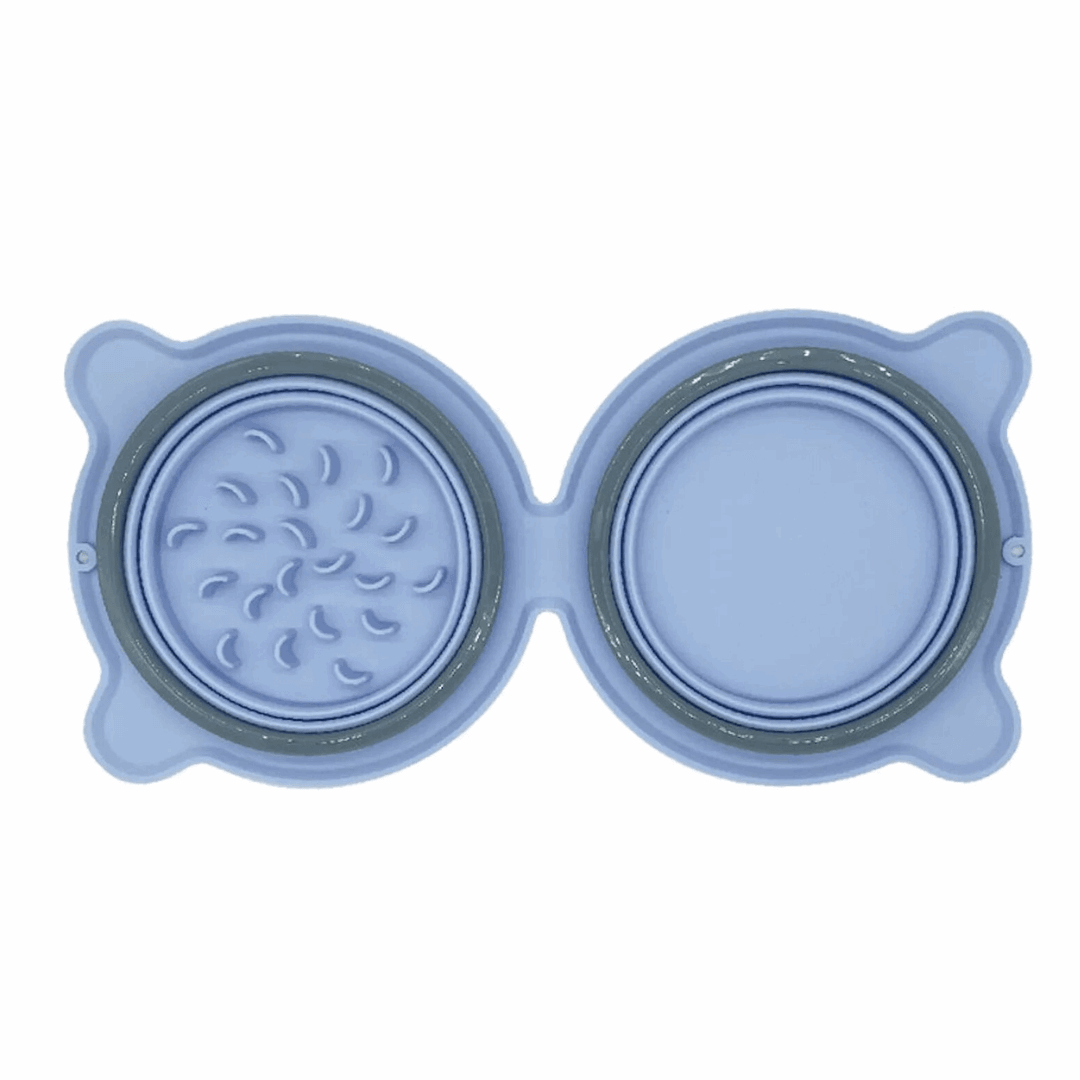 Gamelle pliable en silicone bleue pour animaux