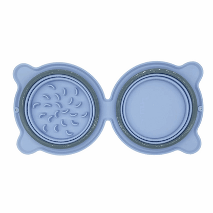 Gamelle pliable en silicone bleue pour animaux