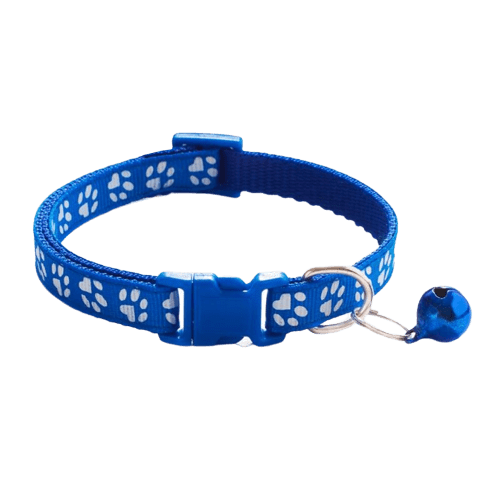 Collier bleu ciel avec clochette pour chat